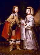 unknow artist Portrait of Louis XIV and his brother oil painting on canvas